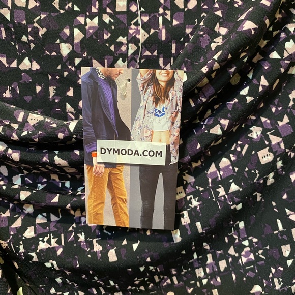 NWT Ivanka Trump asymmetrical cowl neck Sleeveless black purple size large - Picture 6 of 6